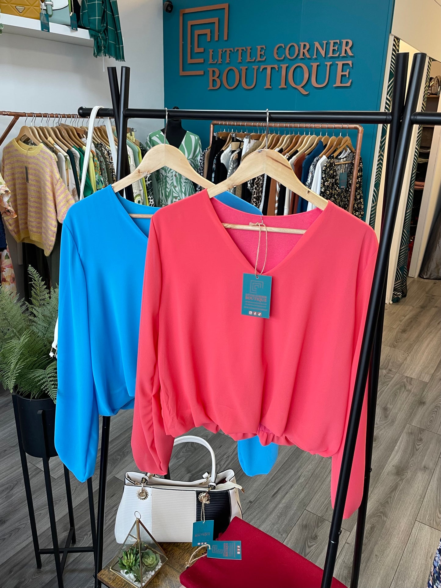 Bright V-Neck Blouses