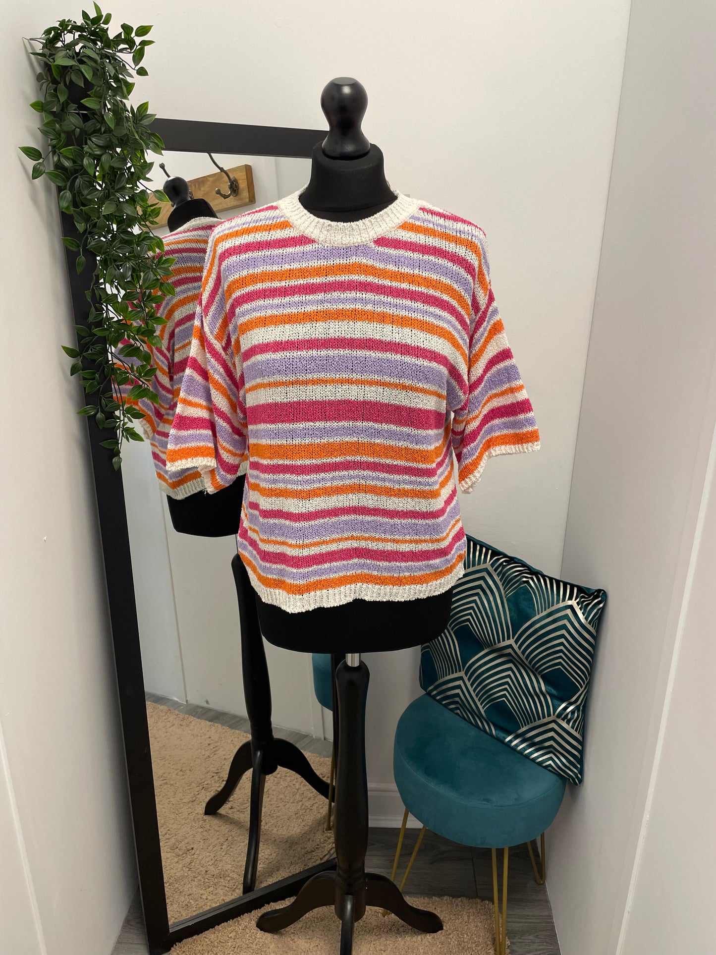Pastel Stripe Knit Tops