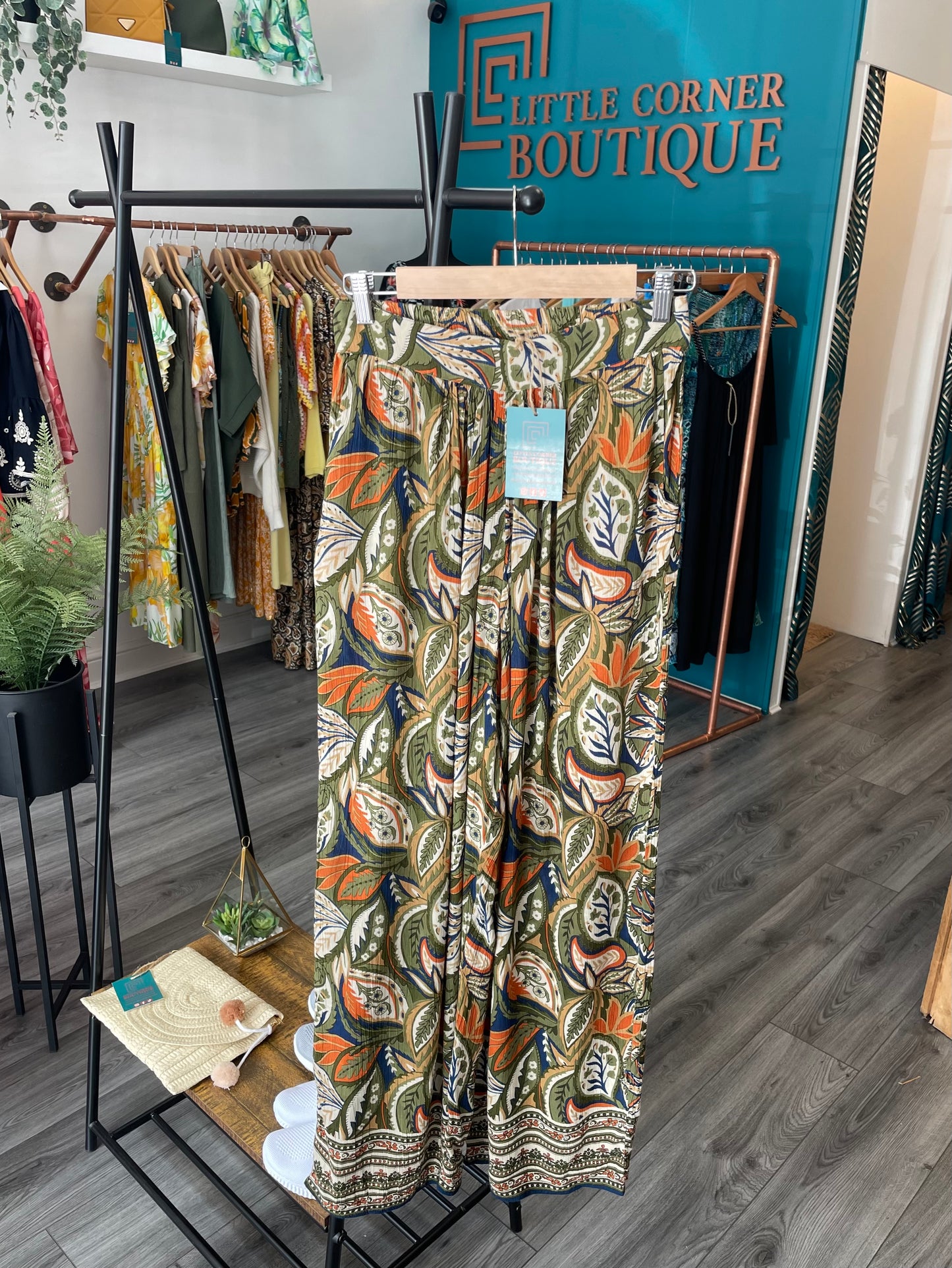 Printed Wide Leg Trousers