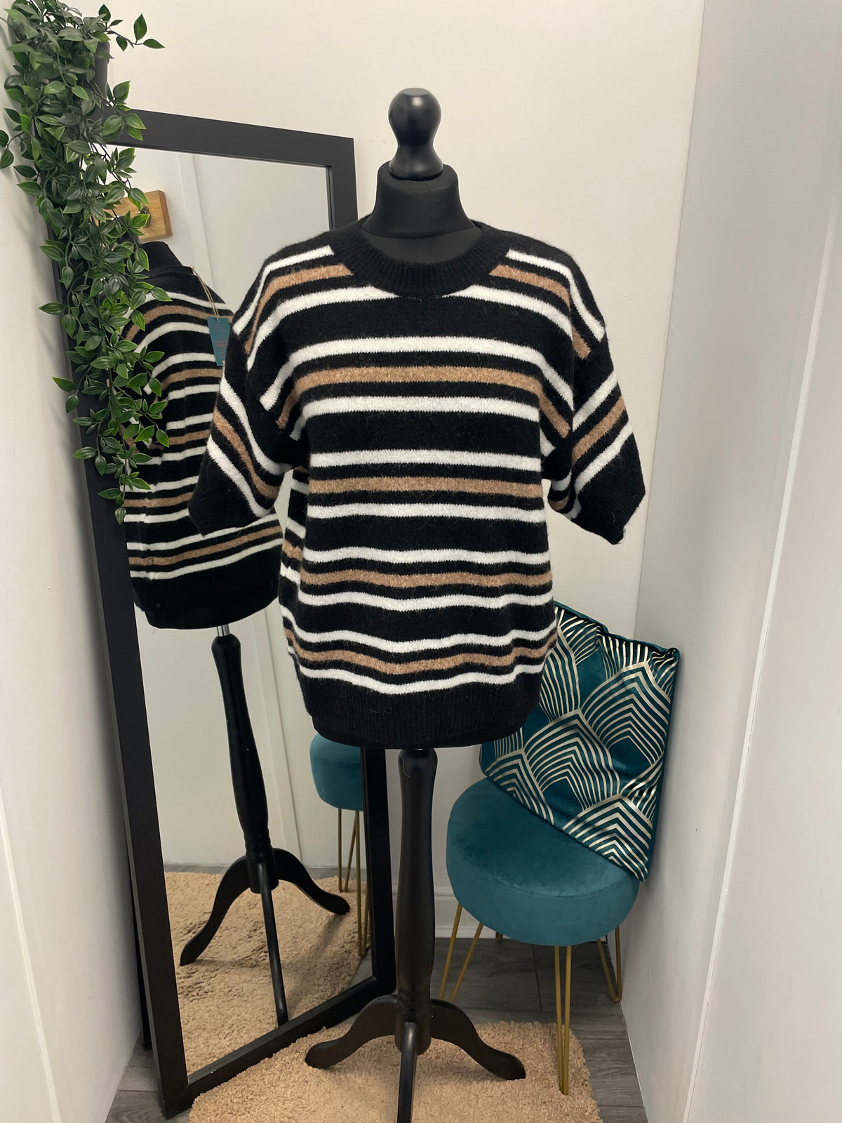 Striped Knit T-Shirt Jumpers
