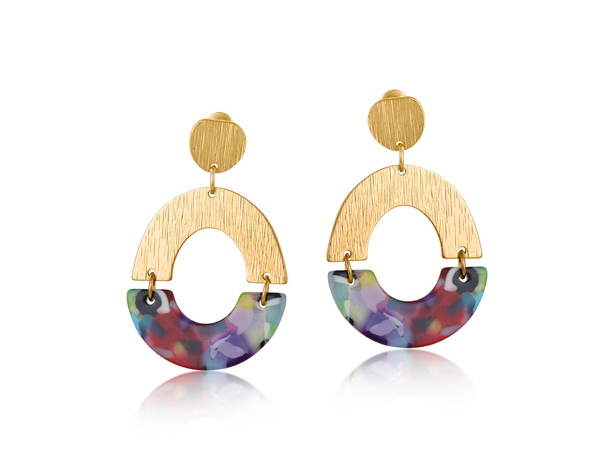 Big Metal London Sophia Half Disc Earrings