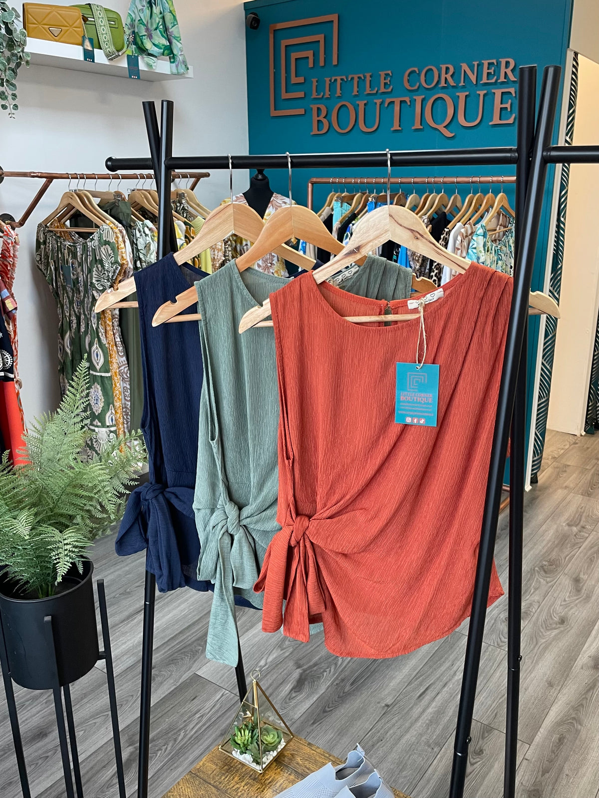 Side-Tied Textured Tops