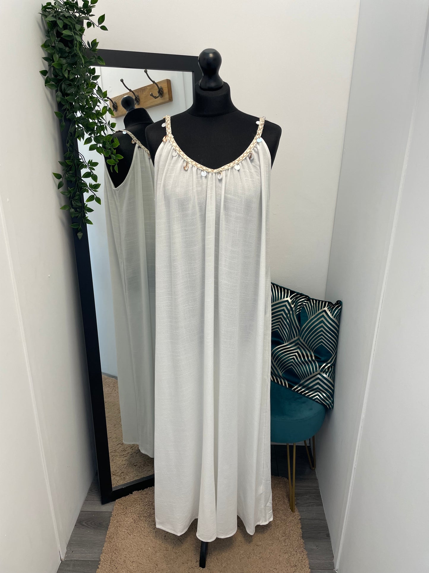 Linen Maxi Summer Beaded Dresses