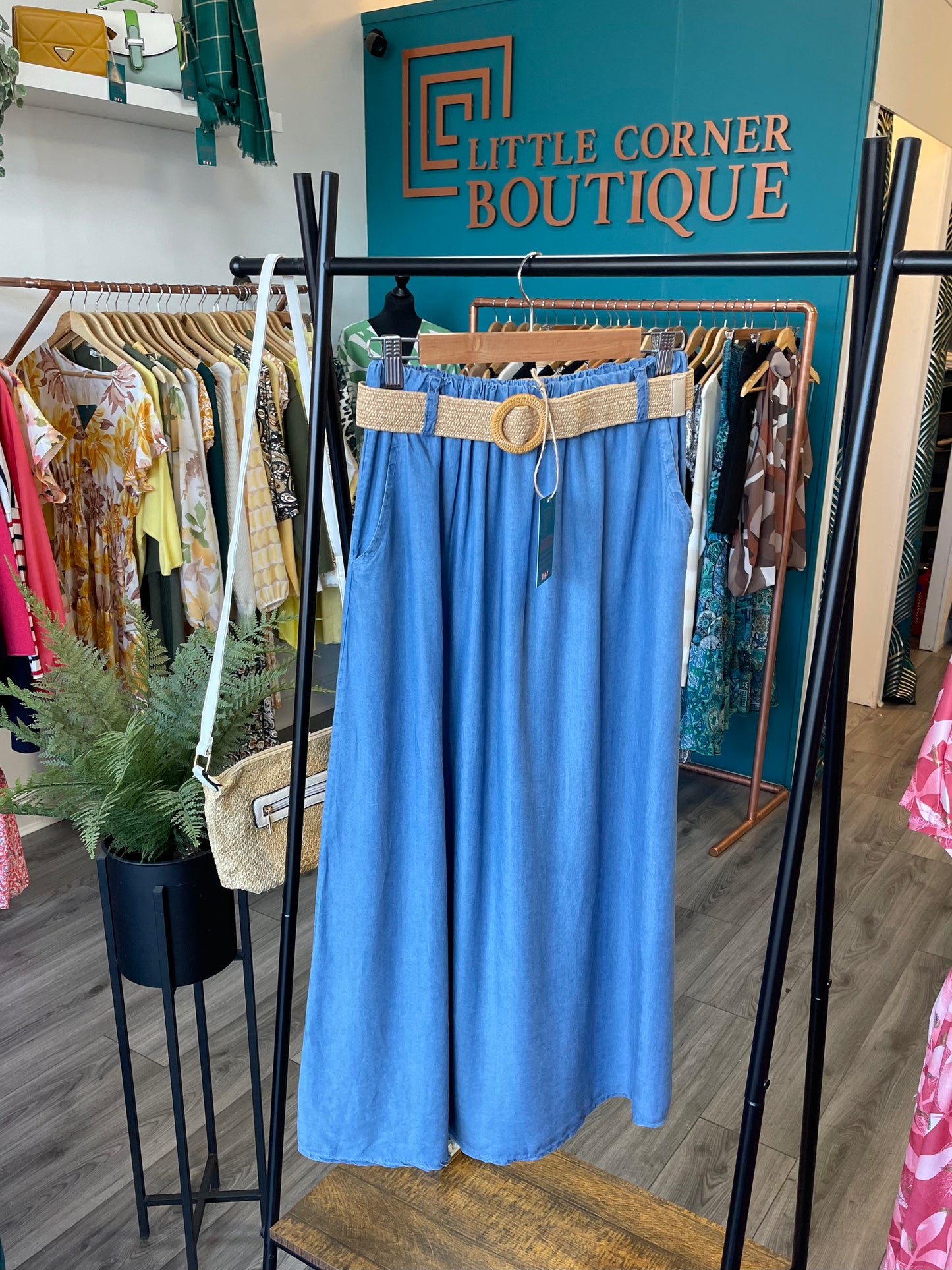 Belted Denim Skirts