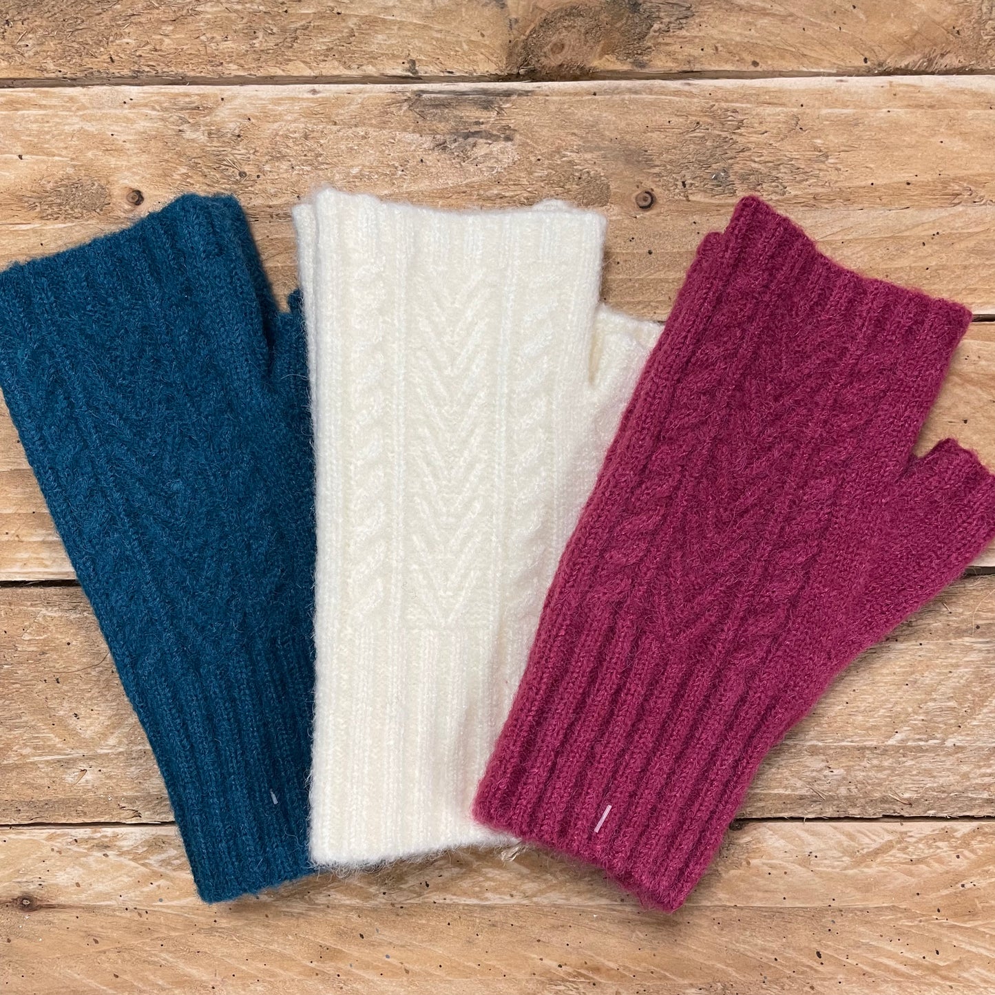Cashmere Blend Knitted Fingerless Gloves