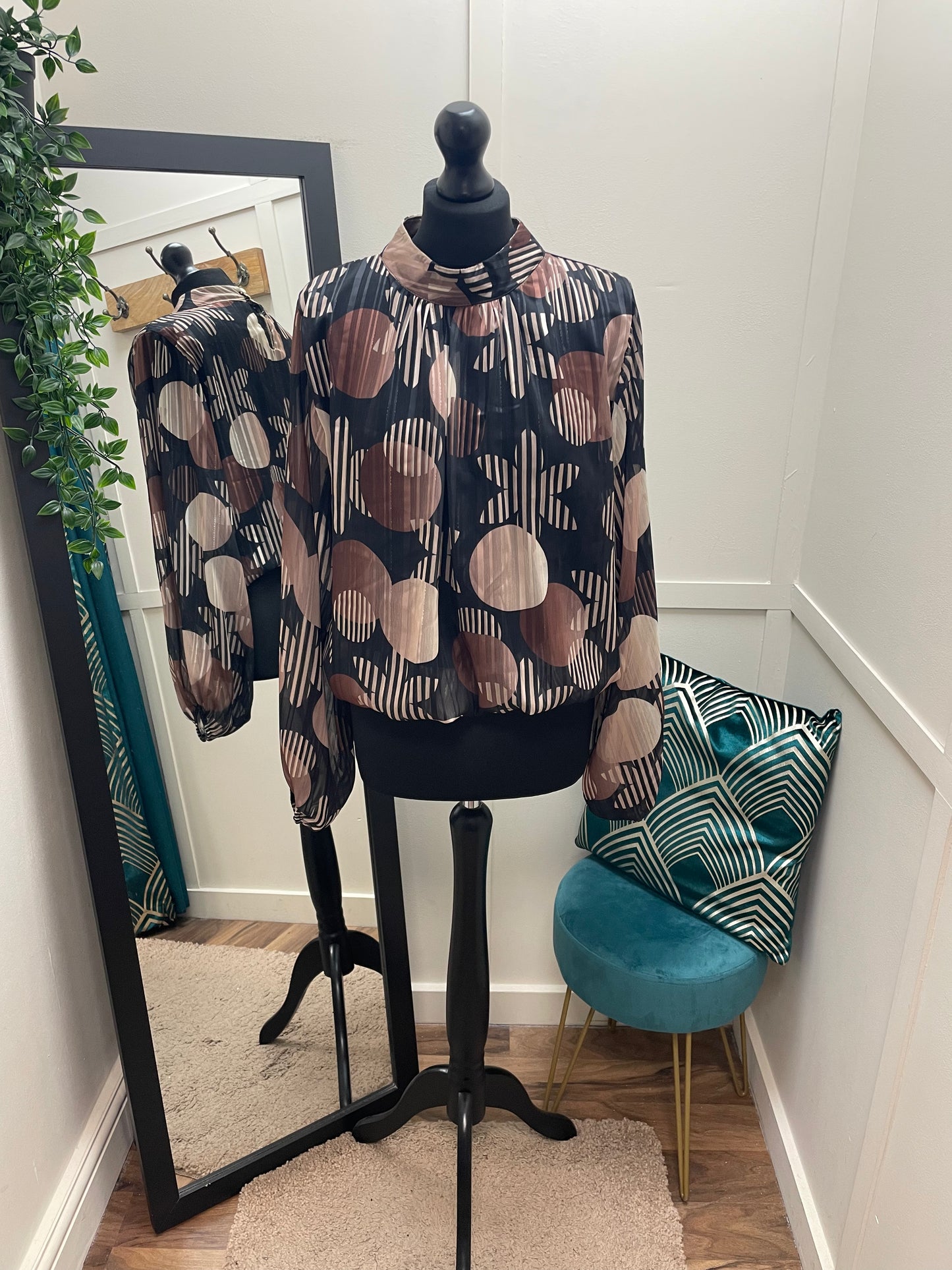High Neck Sparkle Blouses