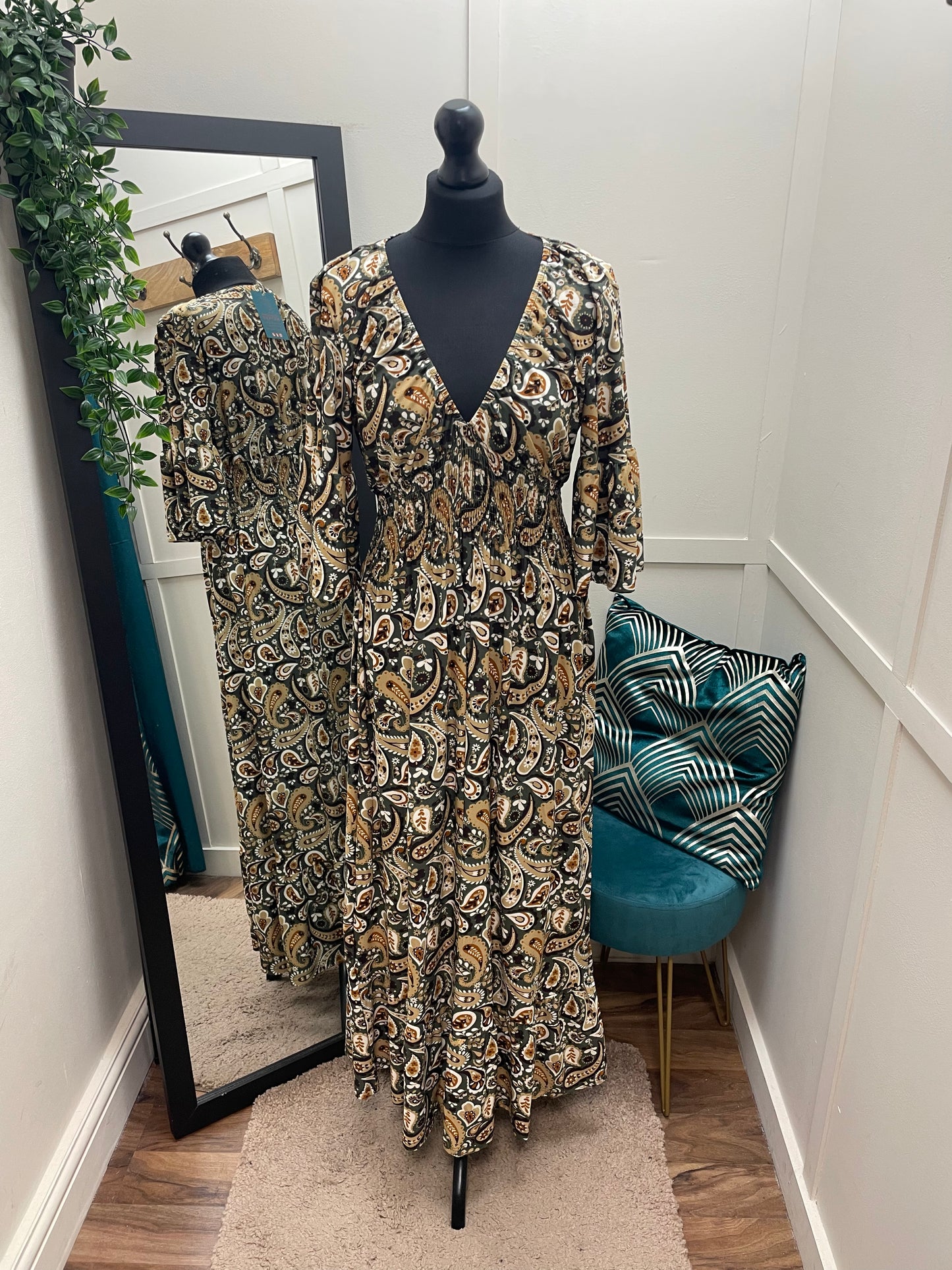 Autumnal Print Maxi Dress