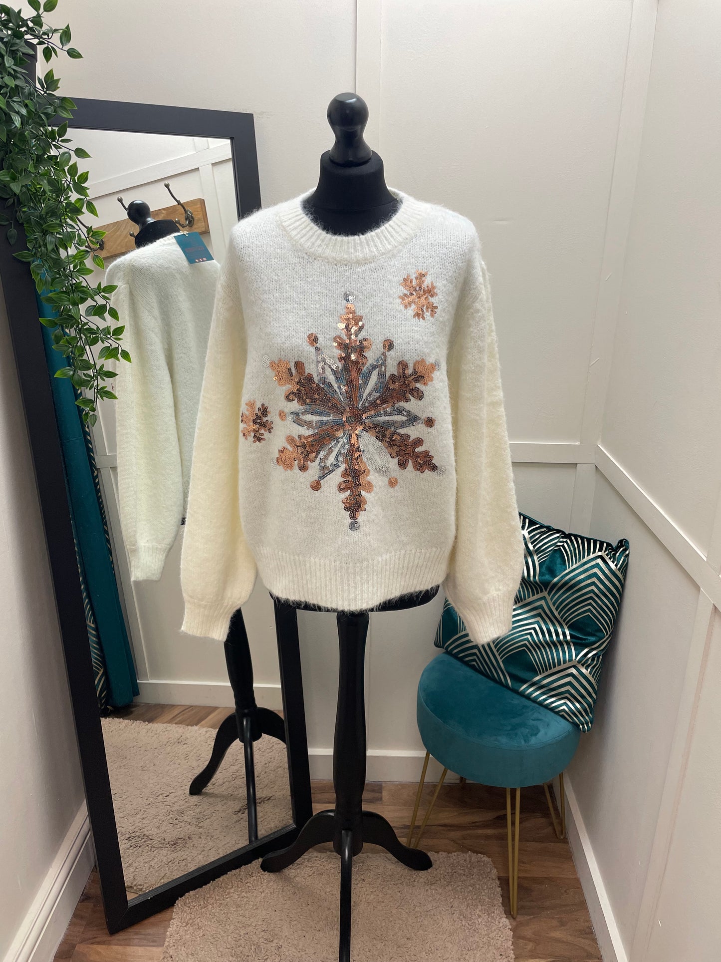 Sequin Snowflake Jumper