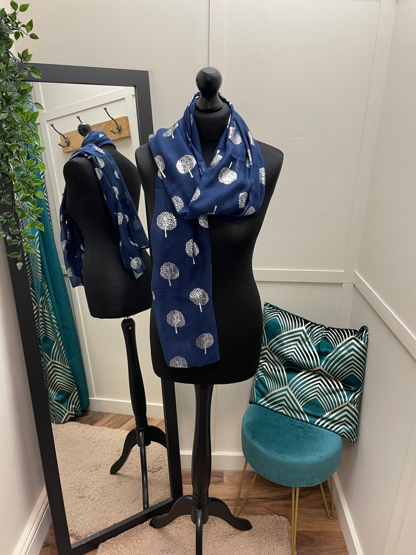 Metallic Tree Print Scarves