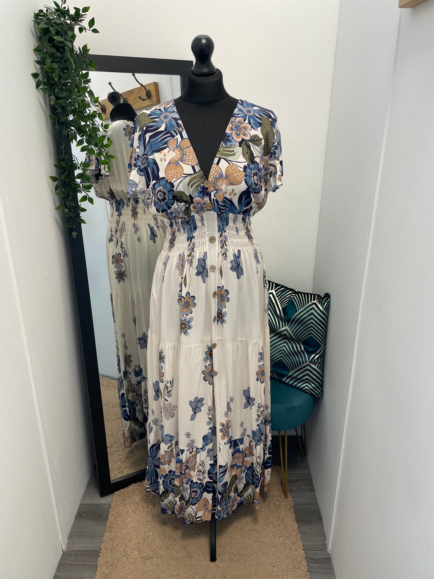 Floral V-Neck Maxi Dresses