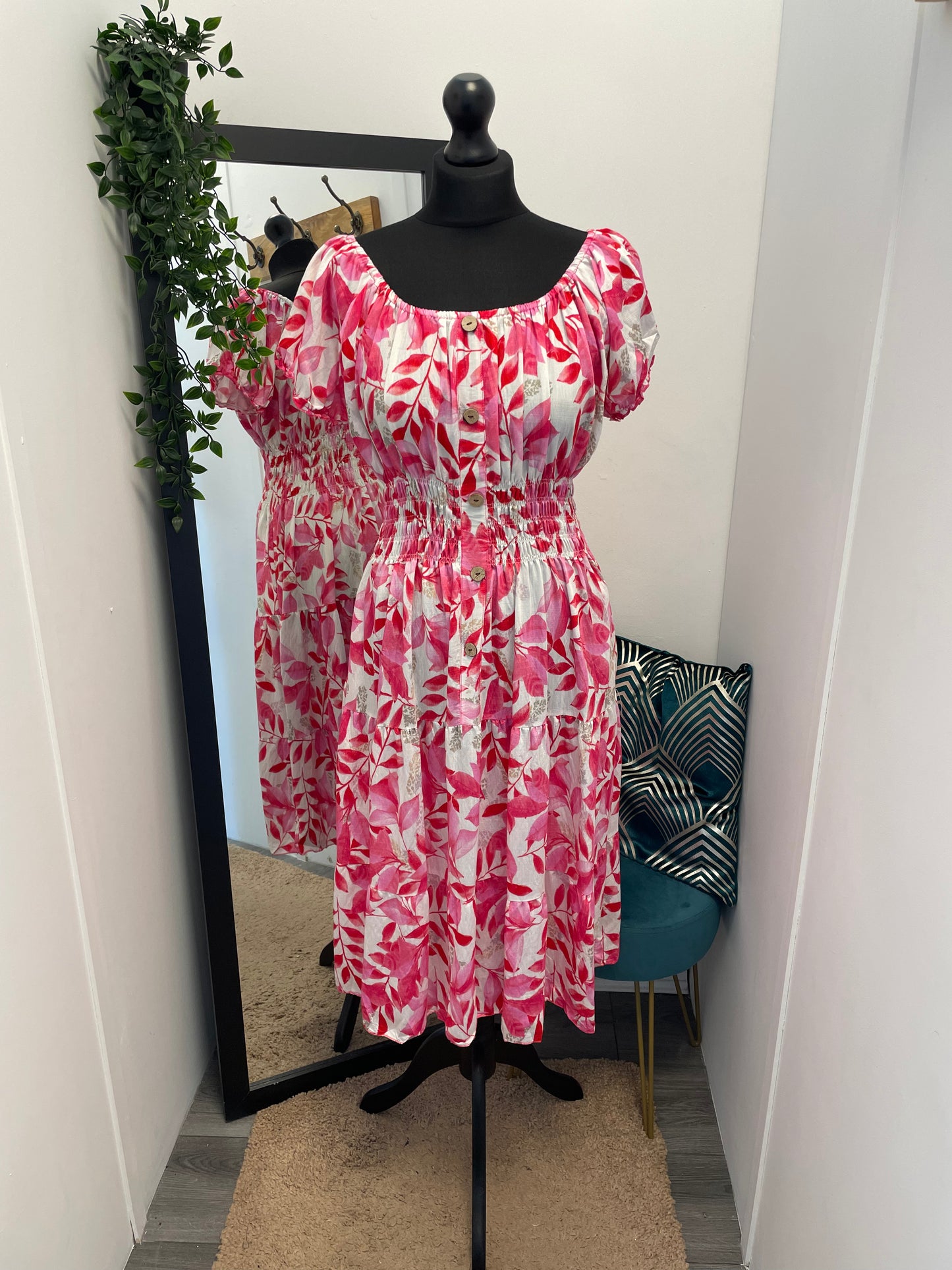Bright Bardot Midi Dresses