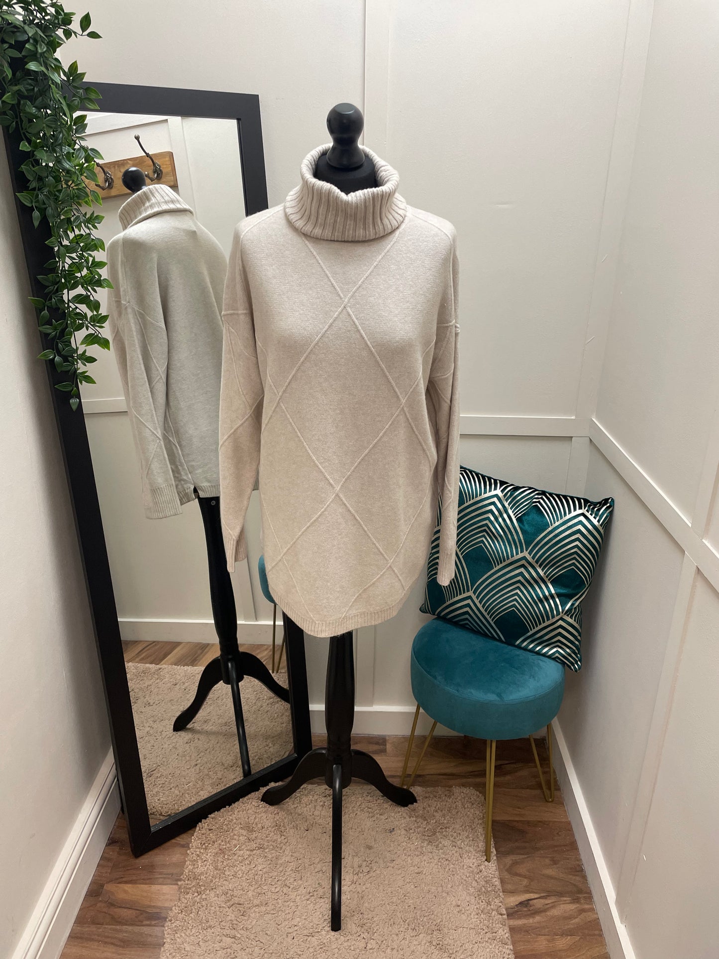 Roll Neck Diamond Jumpers