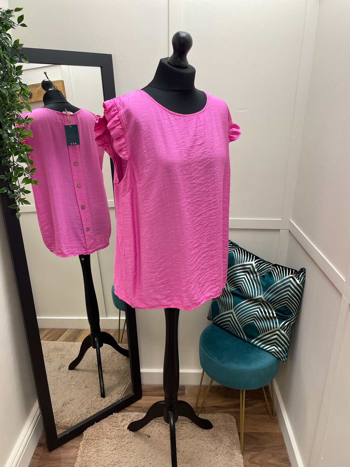 Button Back Frill Tops