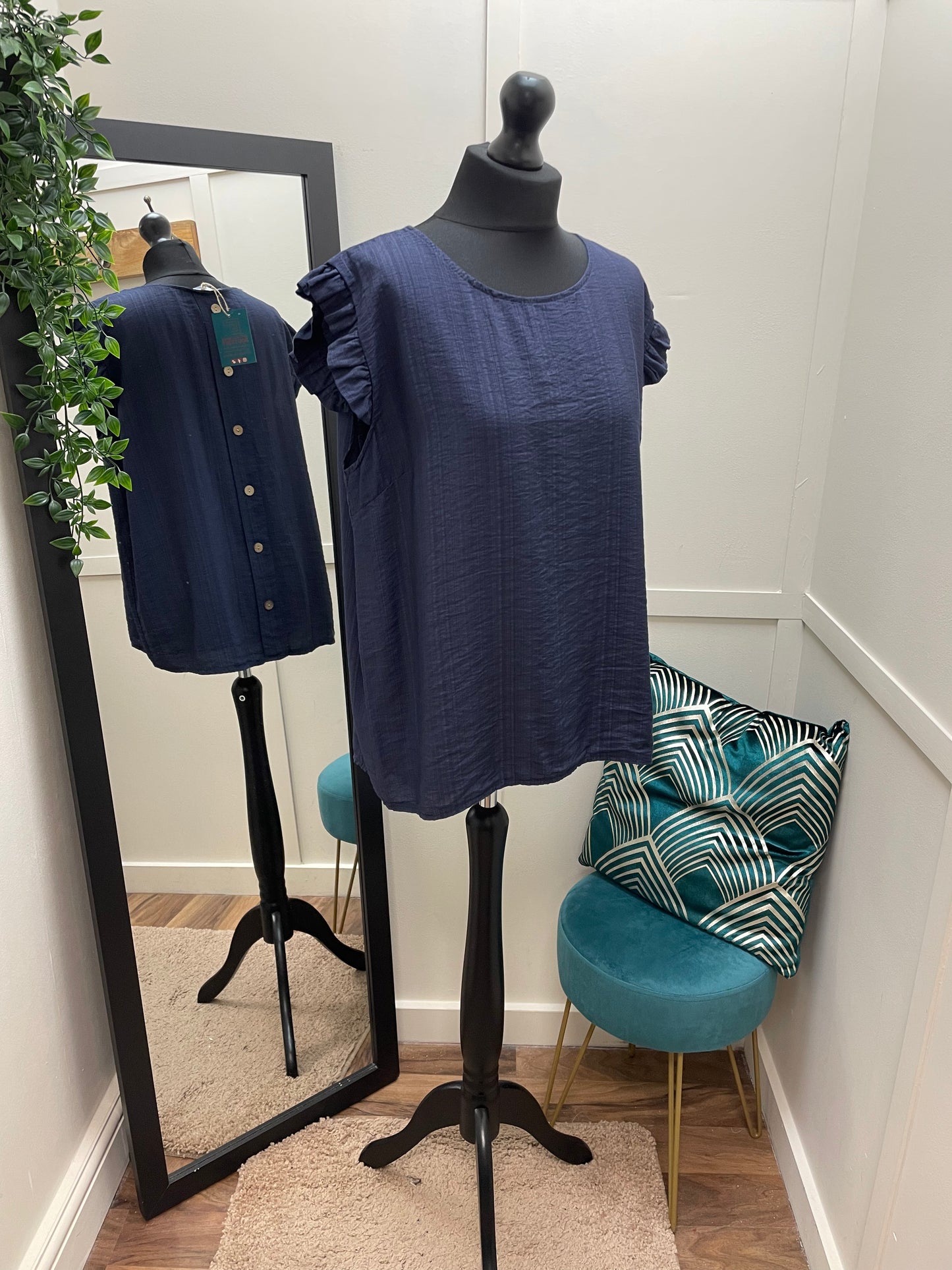 Button Back Frill Tops
