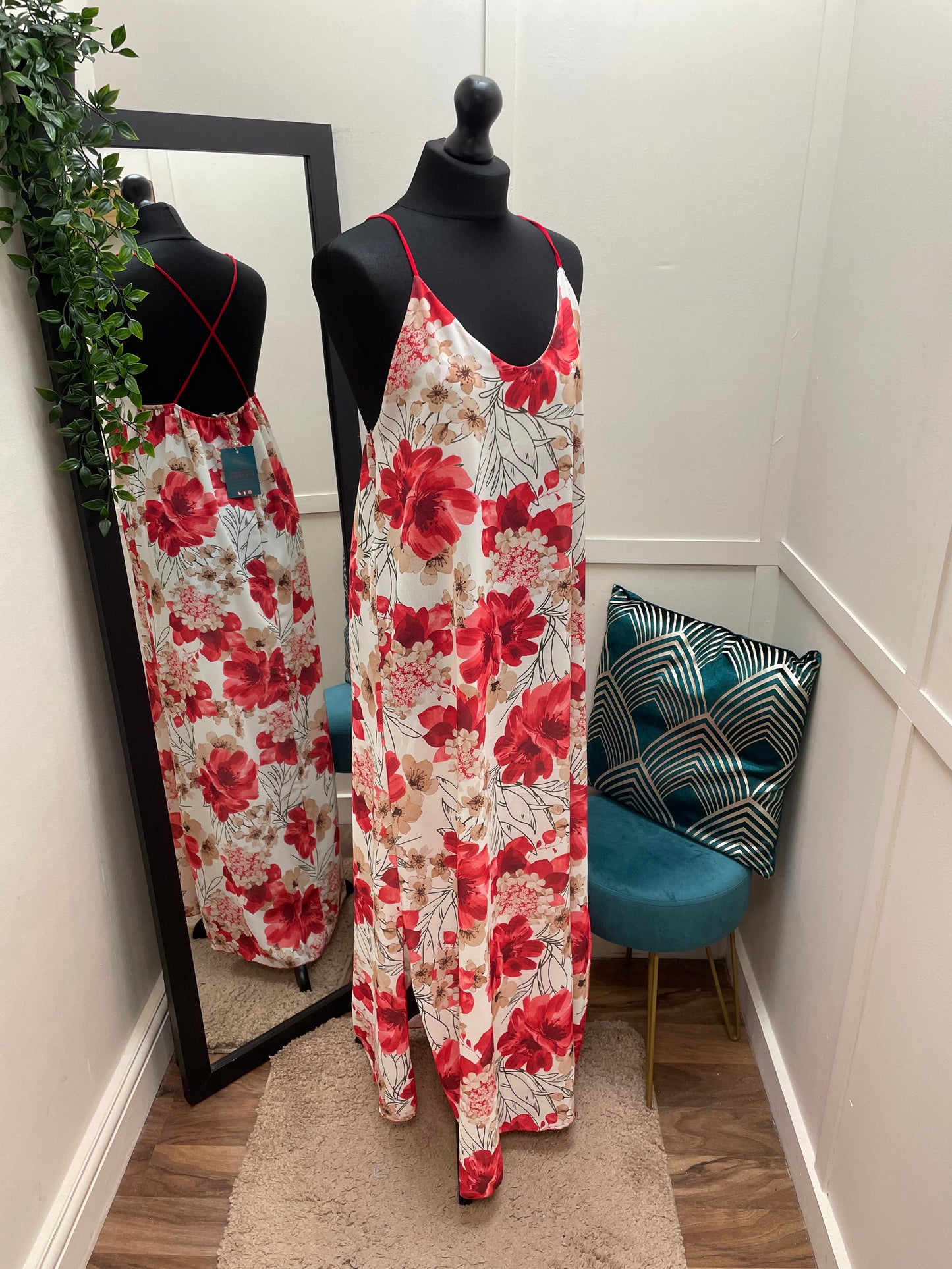 Side Slit Floral Dresses