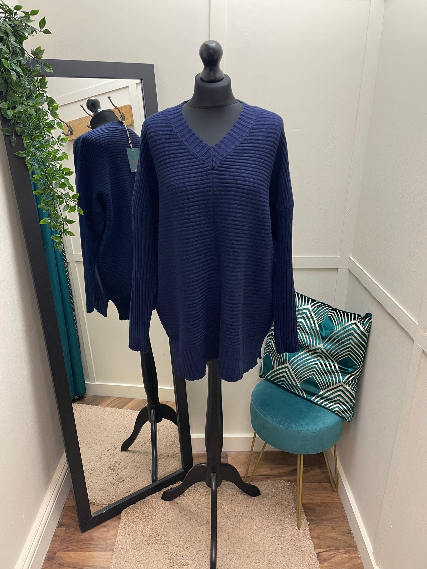 Ribbed V-Neck Jumpers