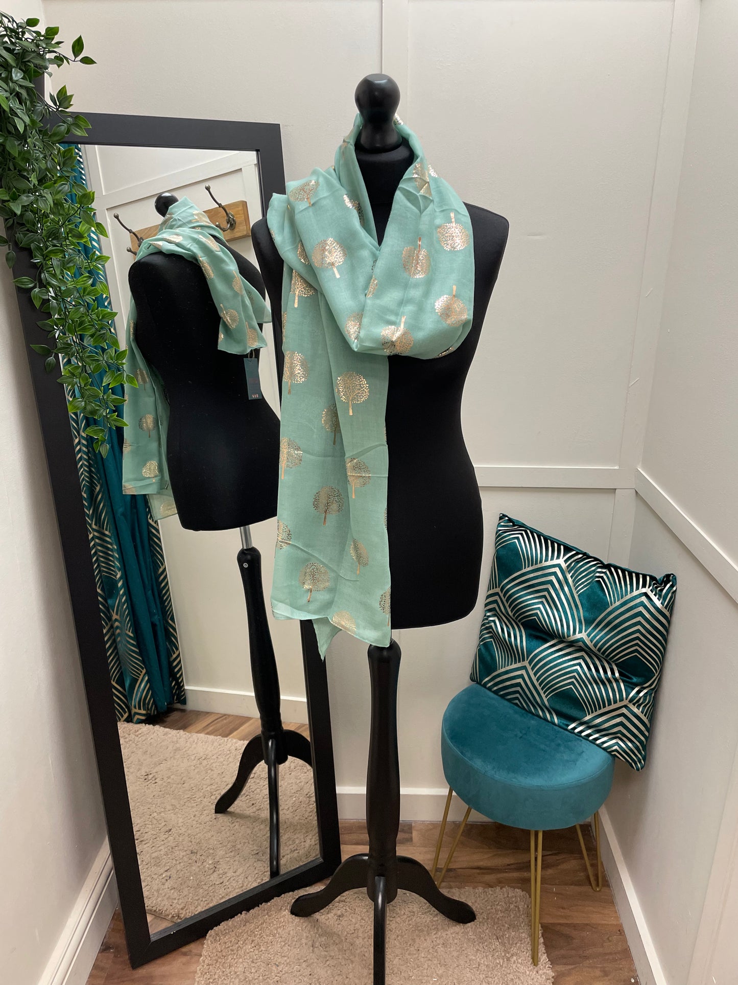 Metallic Tree Print Scarves