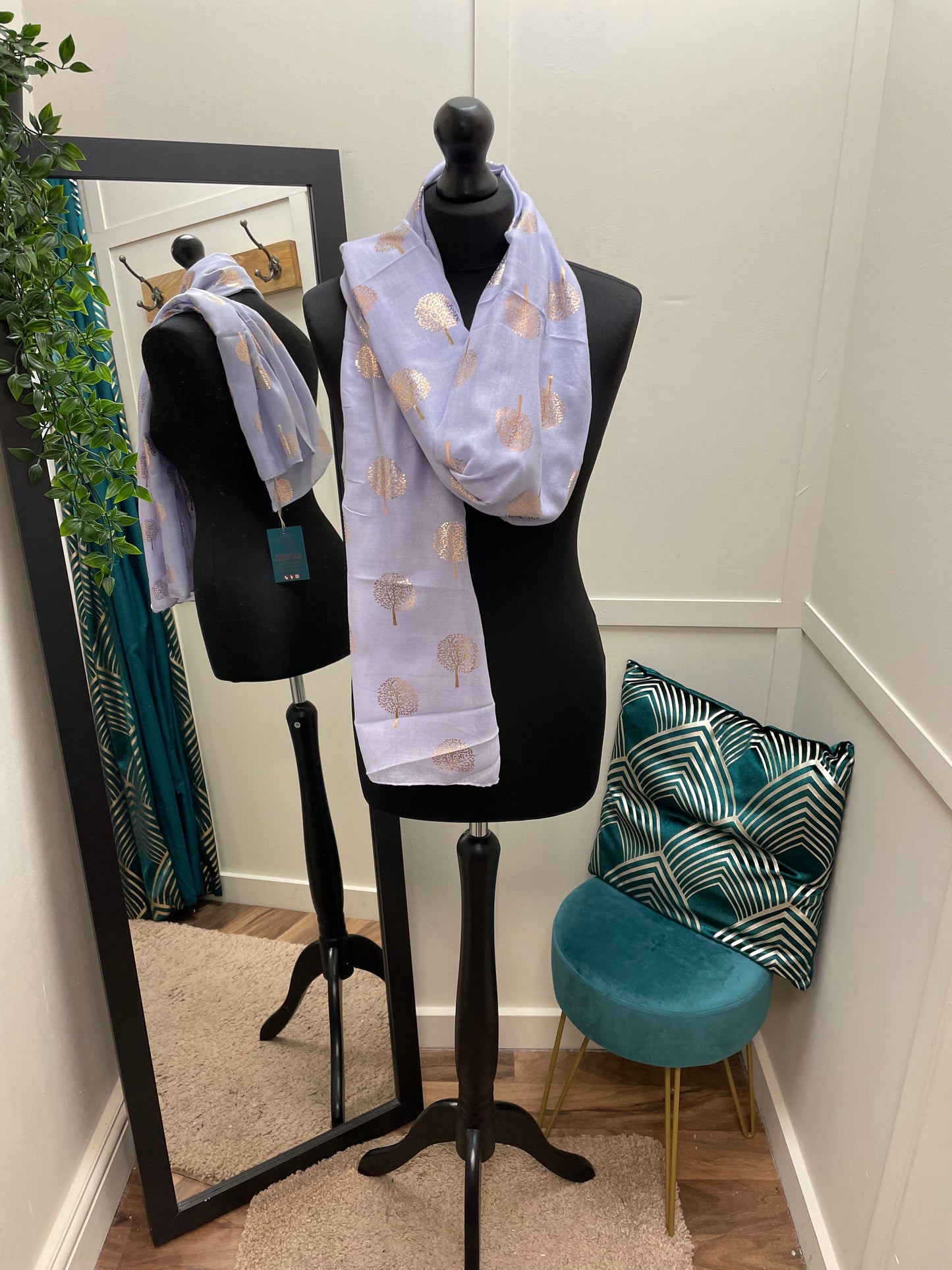 Metallic Tree Print Scarves