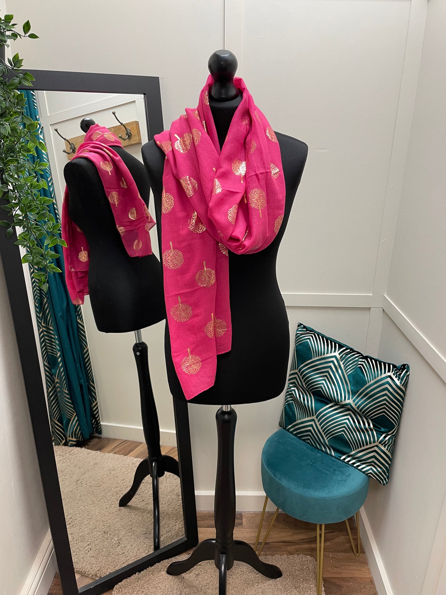 Metallic Tree Print Scarves