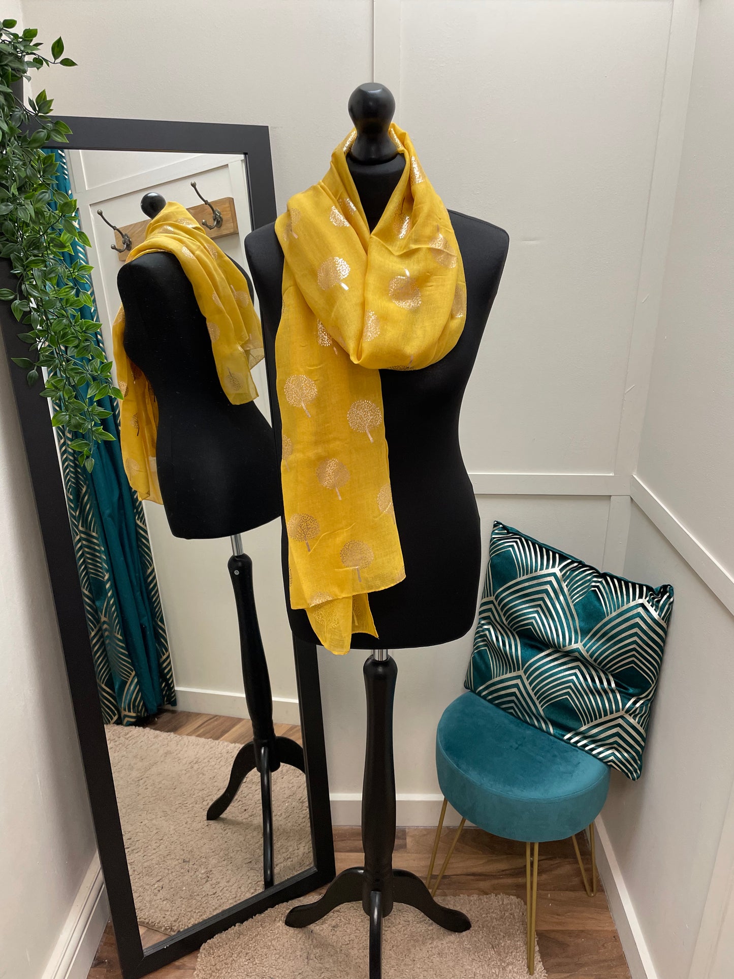 Metallic Tree Print Scarves