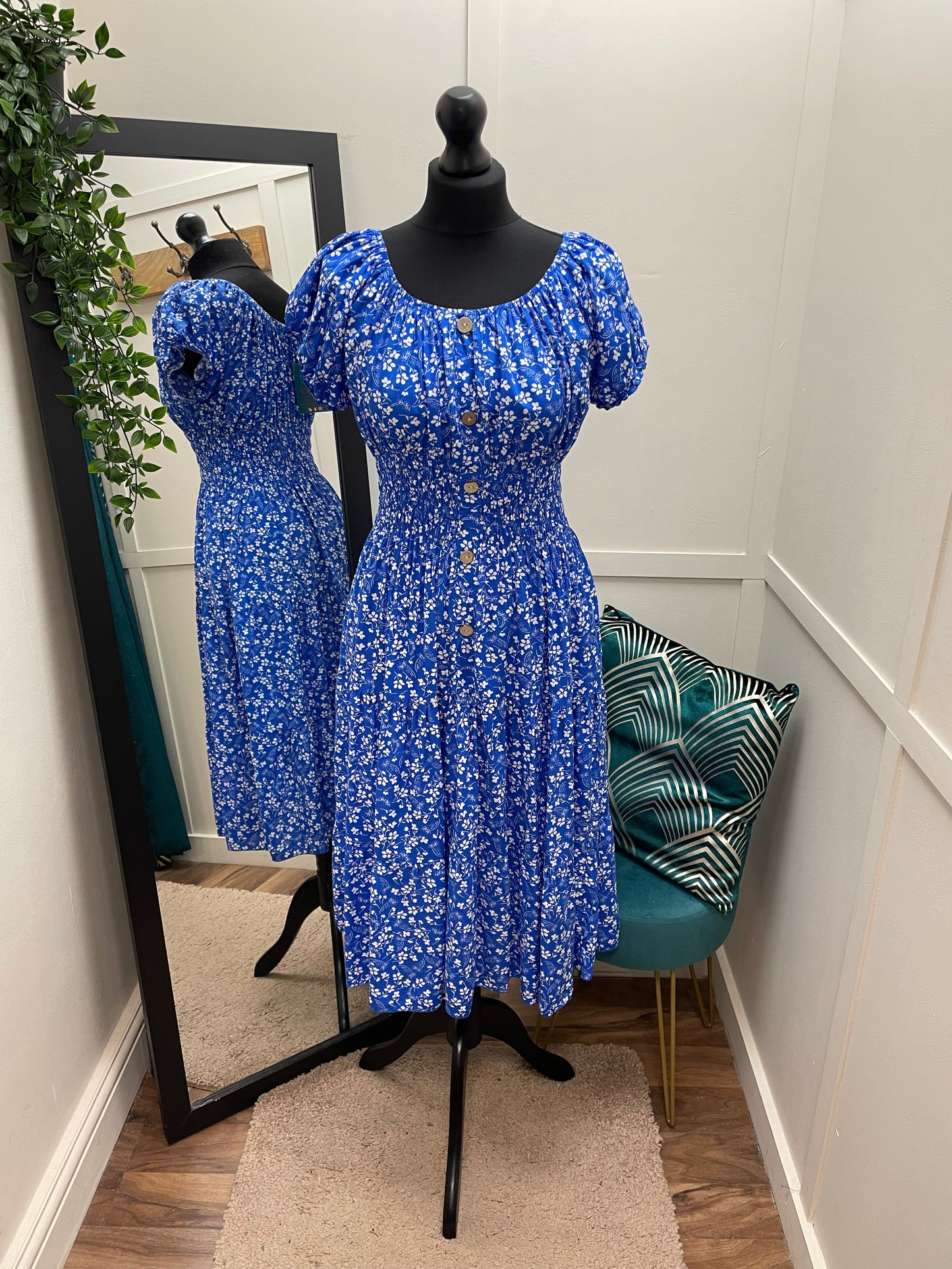 Floral Bardot Midi Dresses