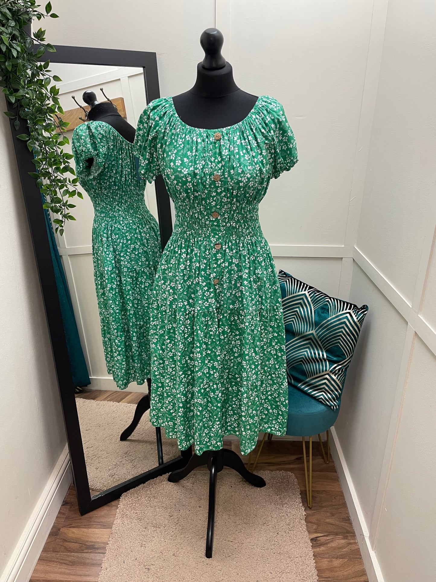 Floral Bardot Midi Dresses