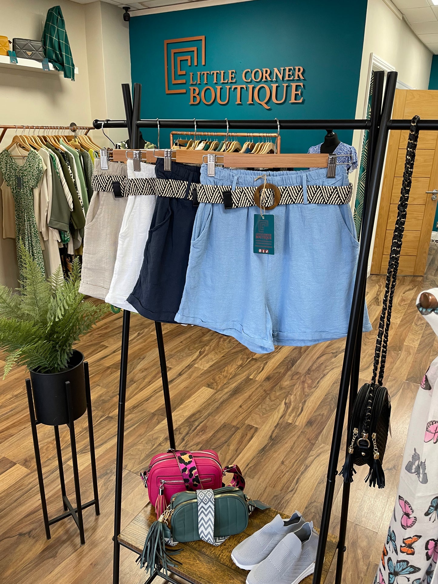 Belted Linen Shorts