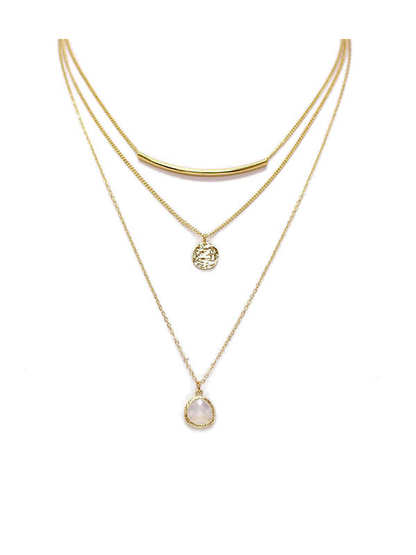 Big Metal London Multilayered Drop Coin Necklaces