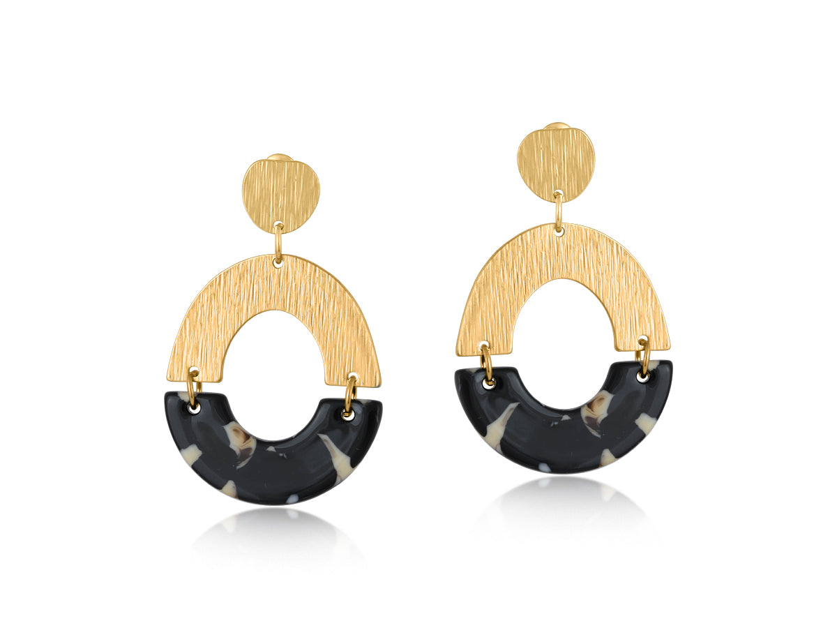 Big Metal London Sophia Half Disc Earrings