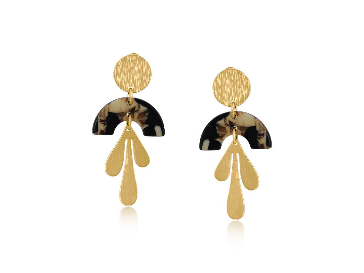 Big Metal London Sophia Floral Drop Earrings