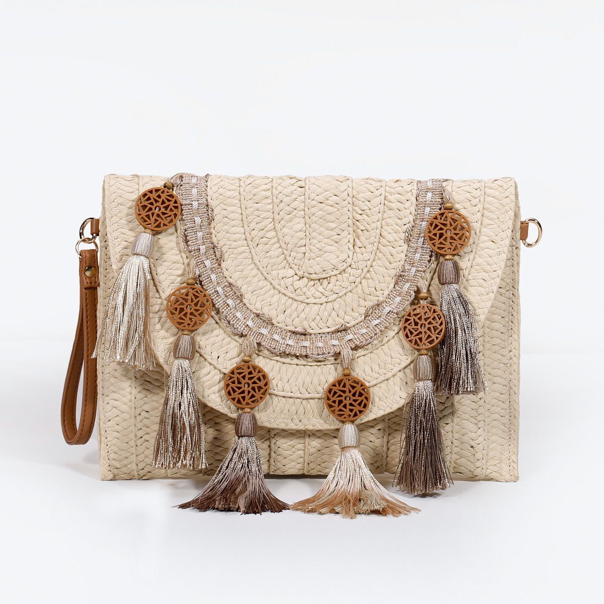 Tassel Clutch Straw Beach Bags