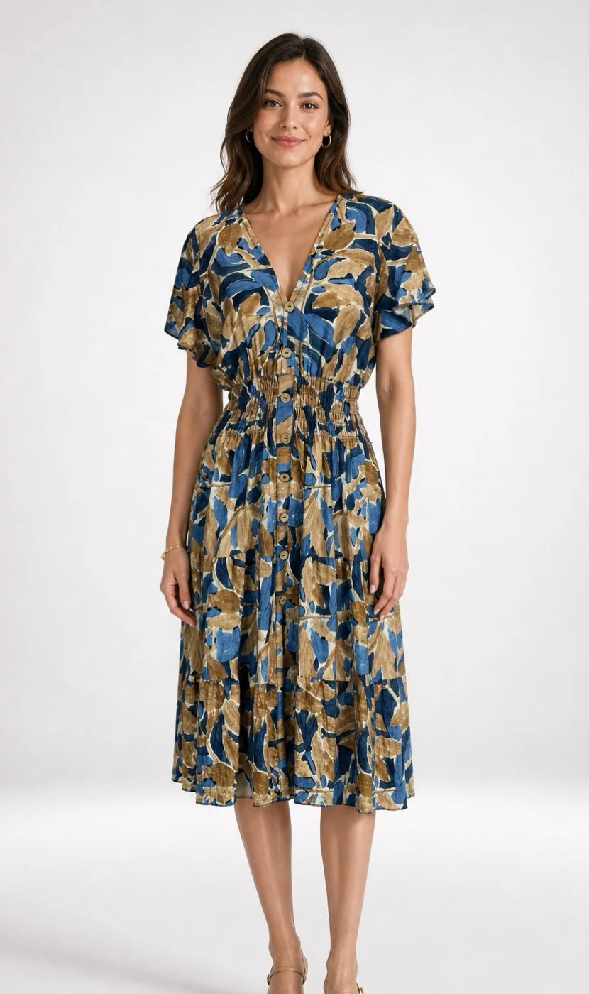 V-Neck Midi Dresses