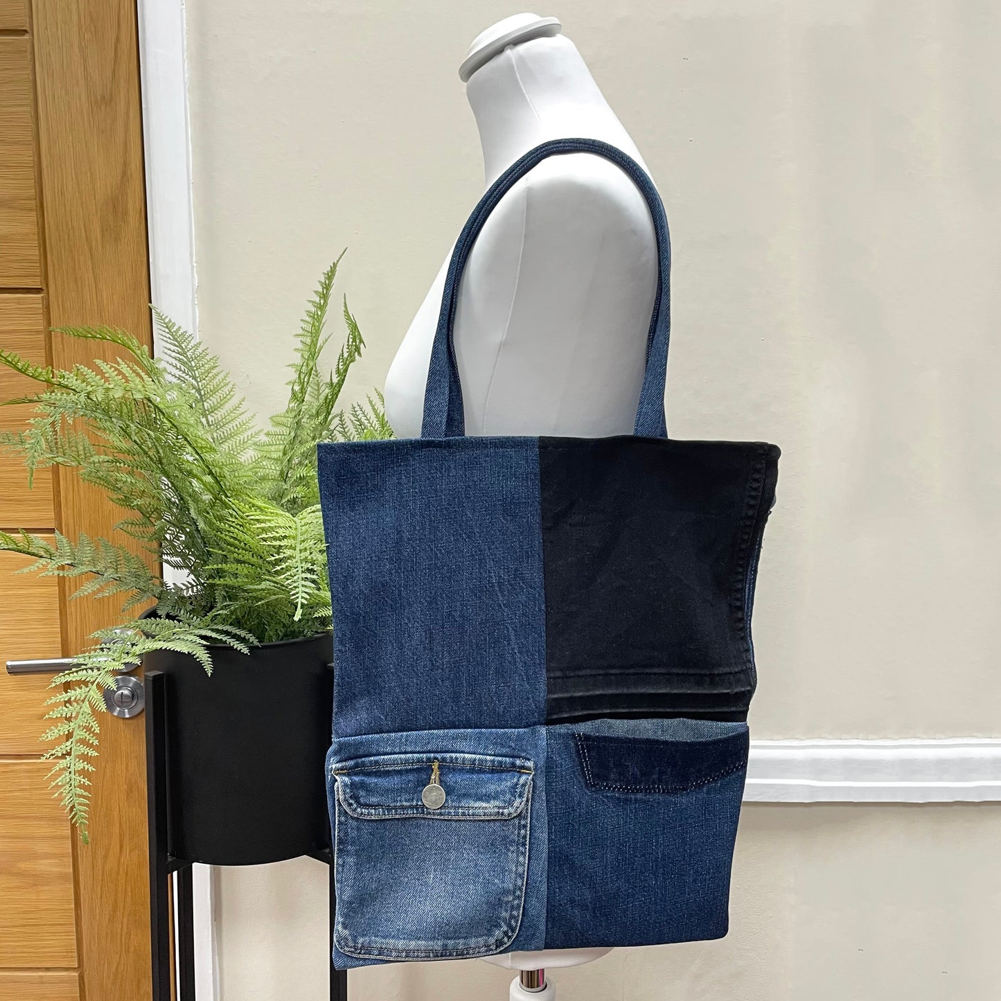 CHRISTIANA Recycled Denim Tote Bag