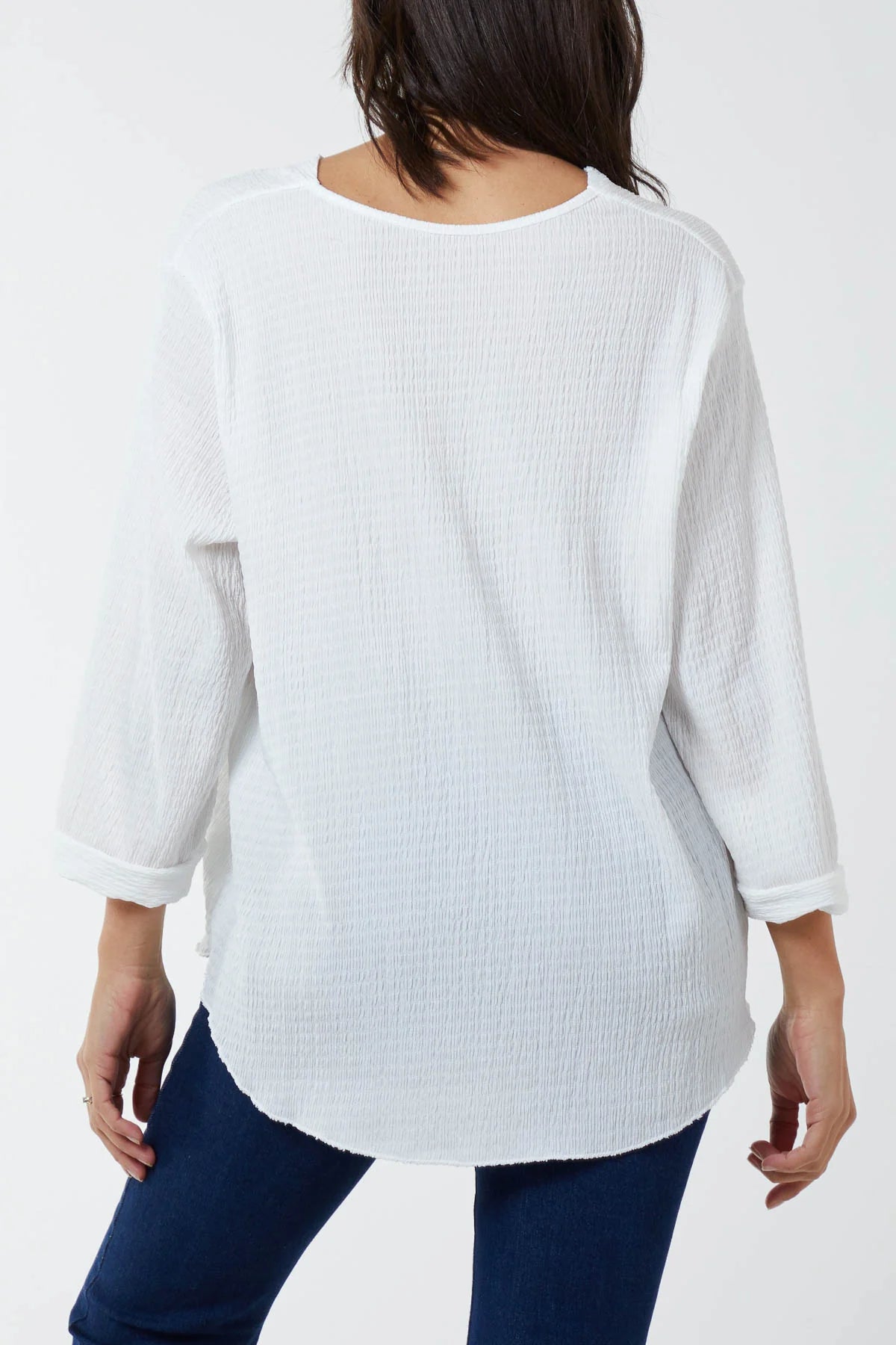 V-Neck Waffle Texture Top