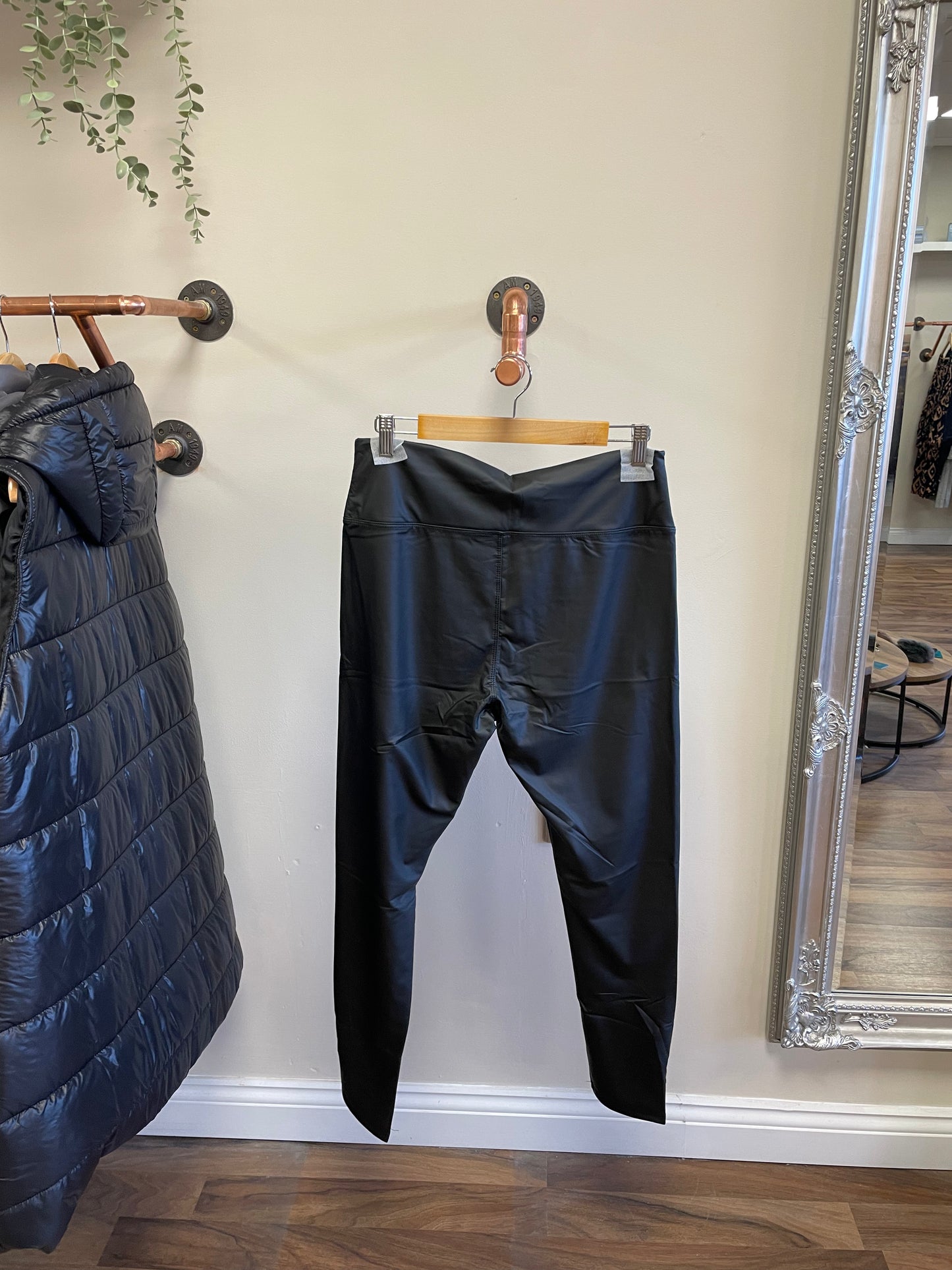 Black Leather-Look Leggings
