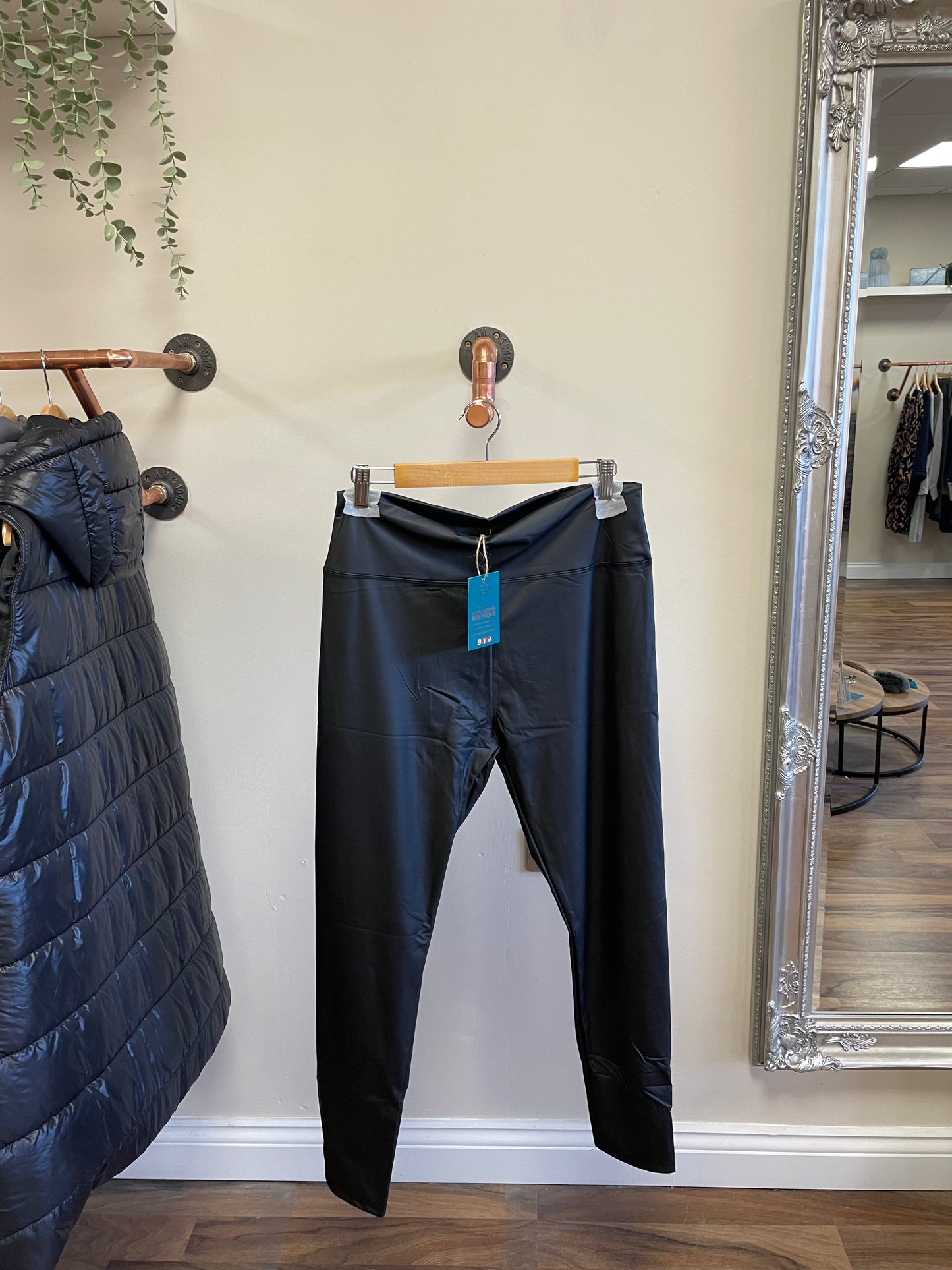 Black Leather-Look Leggings