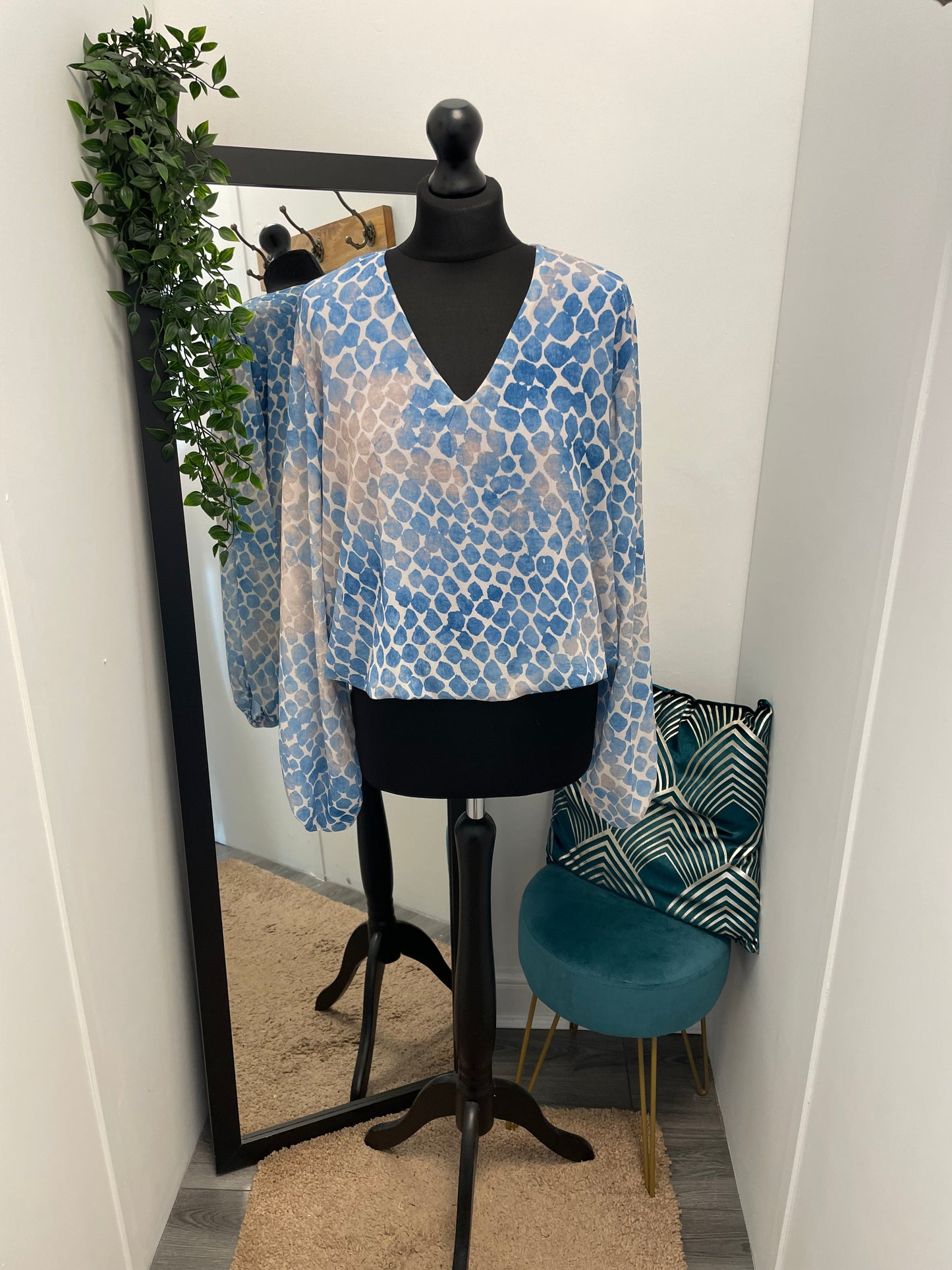 Printed Bubble Hem Blouses