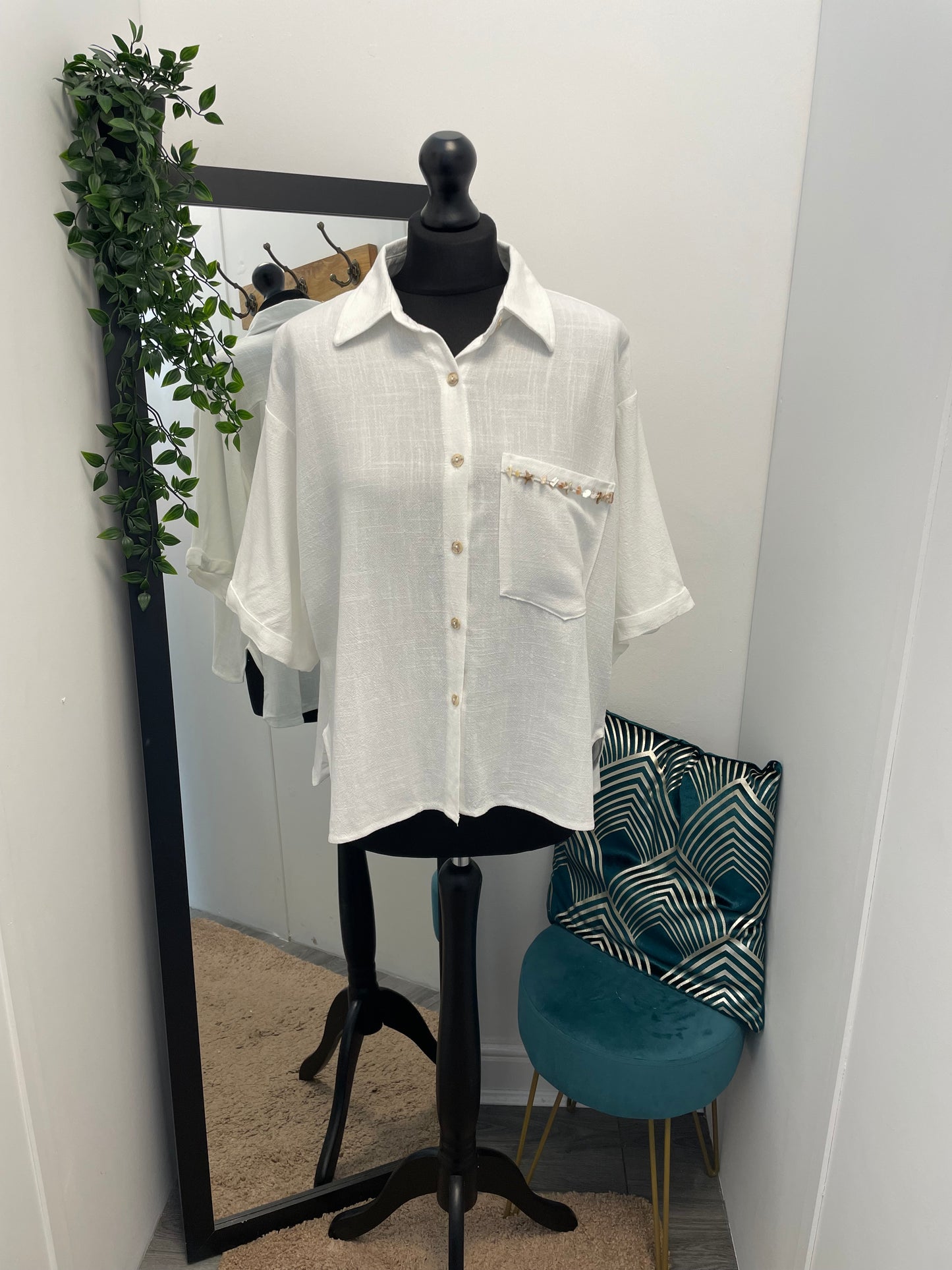 Summer Beaded Pocket Shirts