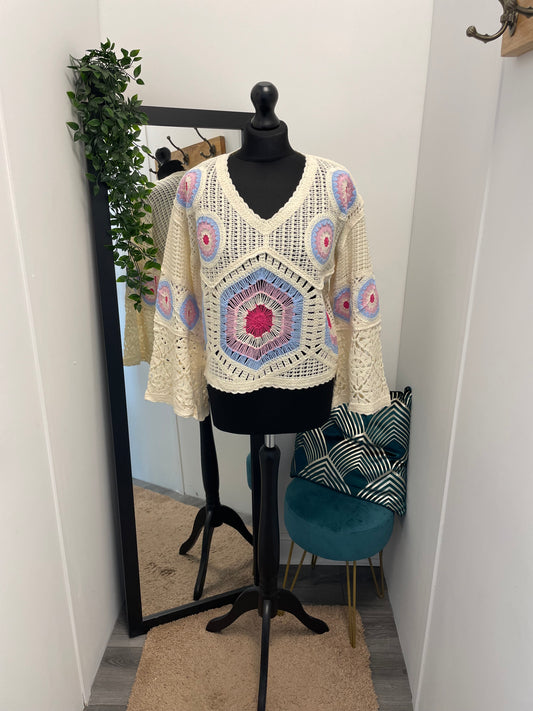 Flare Sleeve Crochet Tops