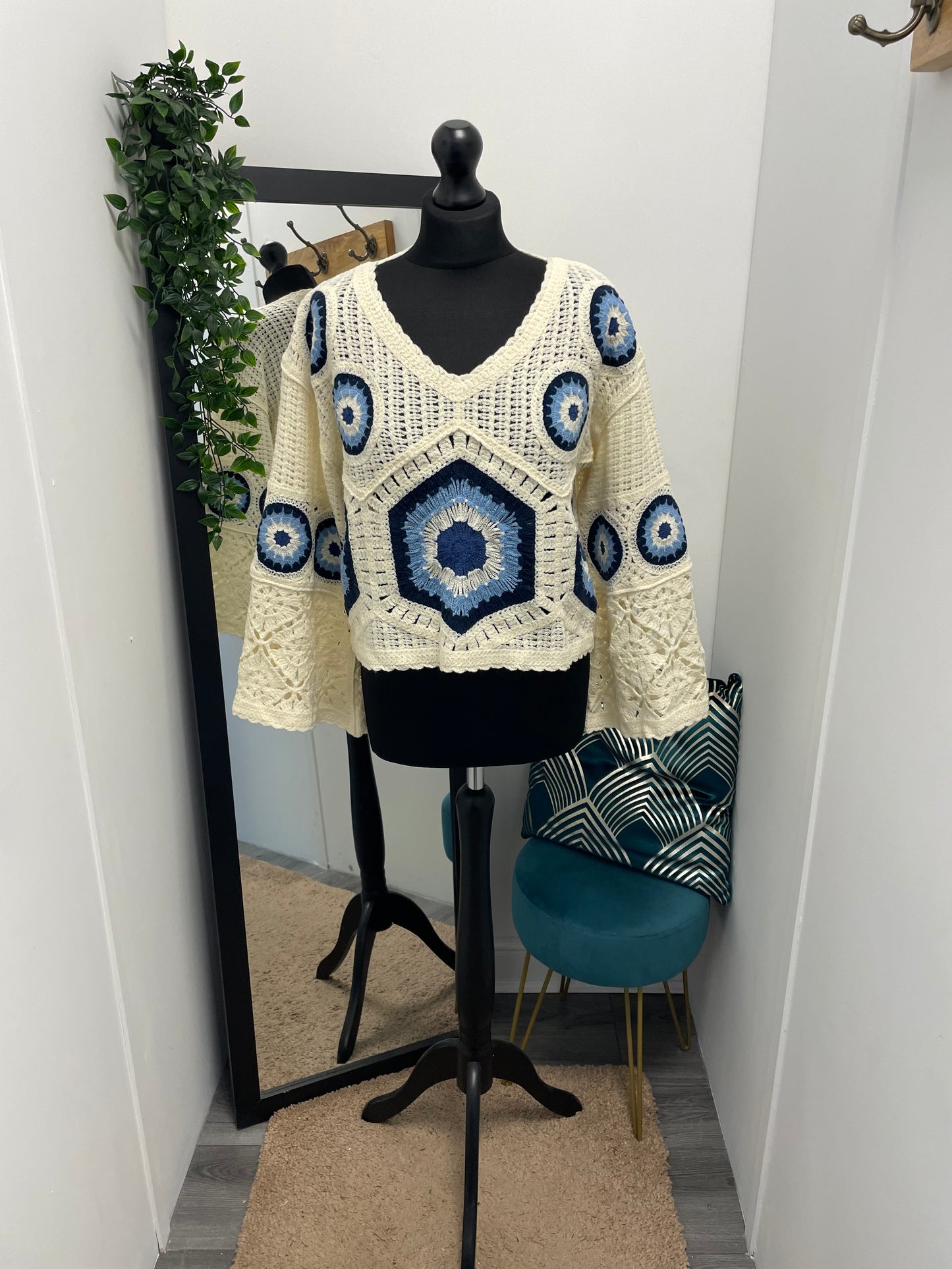 Flare Sleeve Crochet Tops