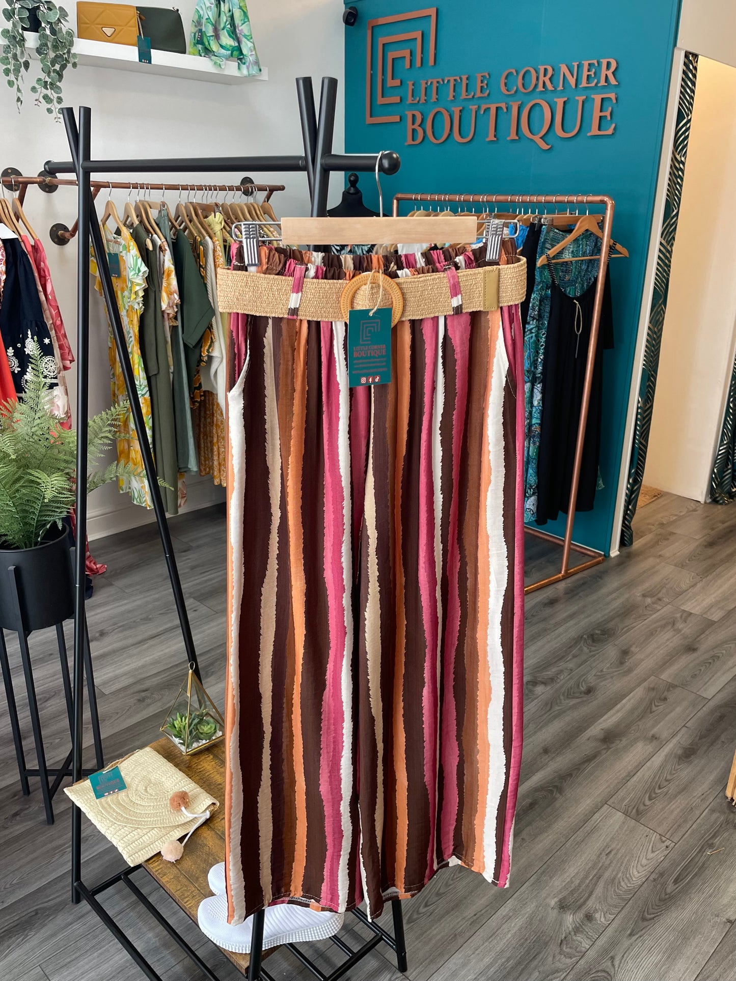 Striped Wide Leg Trousers