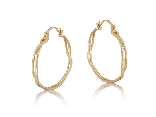 Big Metal London Viola Branch Hoop Earrings