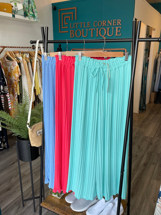 Pleated Wide Leg Trousers