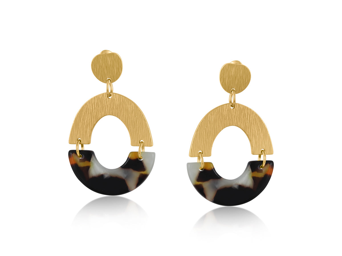 Big Metal London Sophia Half Disc Earrings
