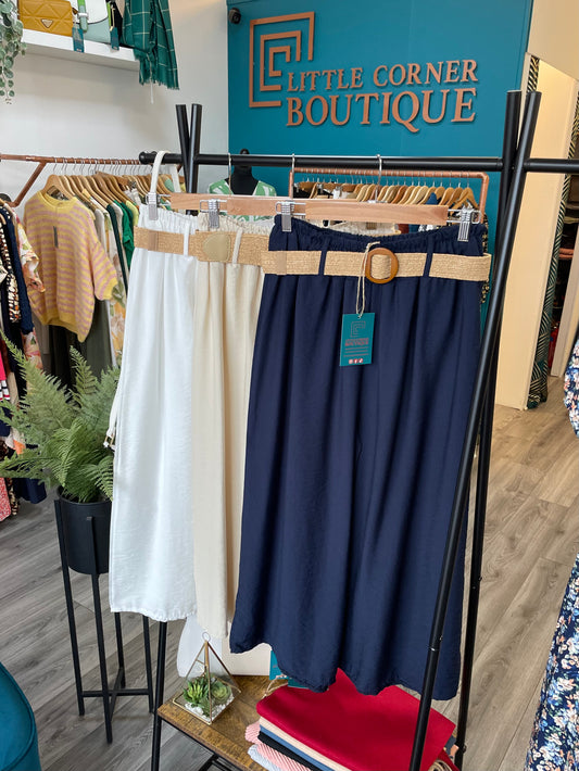 Cropped Wide Leg Trousers