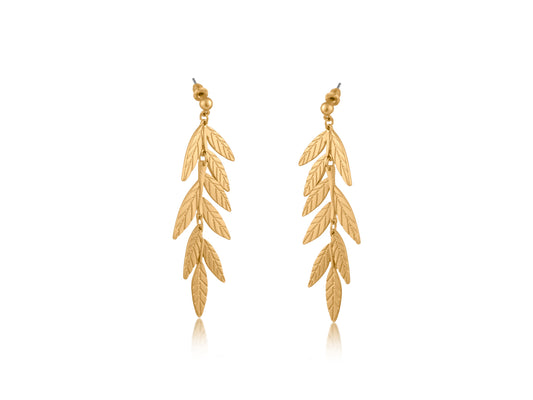 Big Metal London Freya Dangle Leaf Earrings