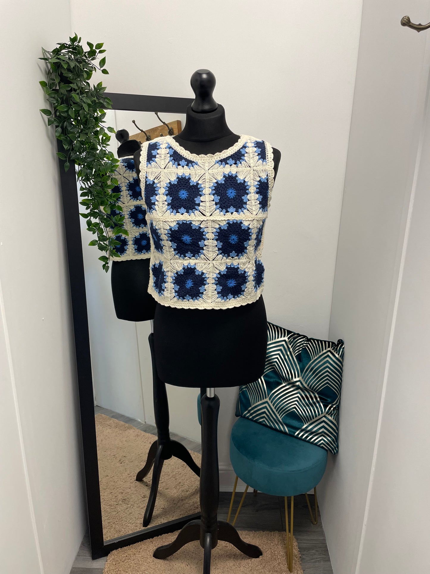 Floral Crochet Vest Tops