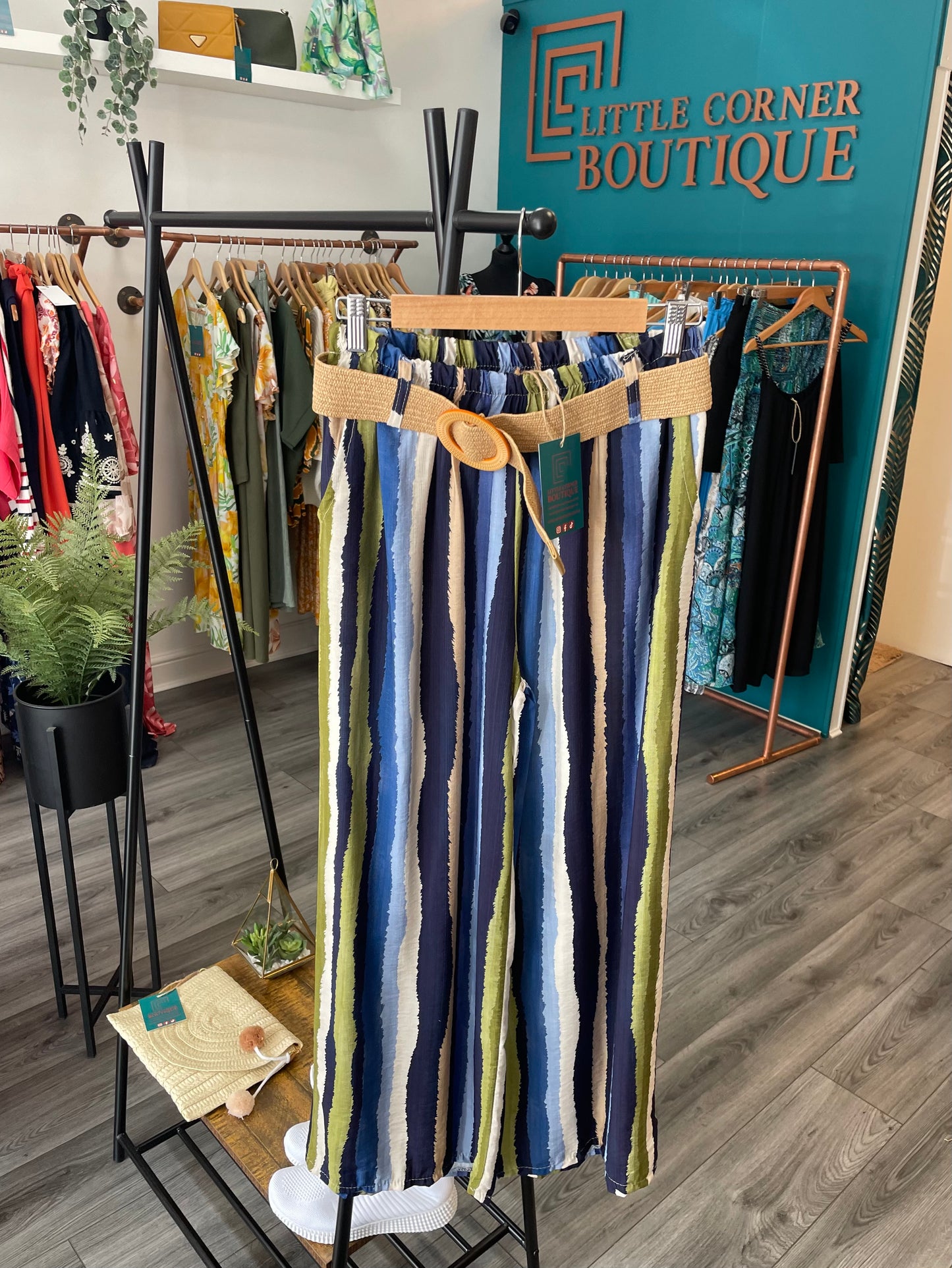 Striped Wide Leg Trousers