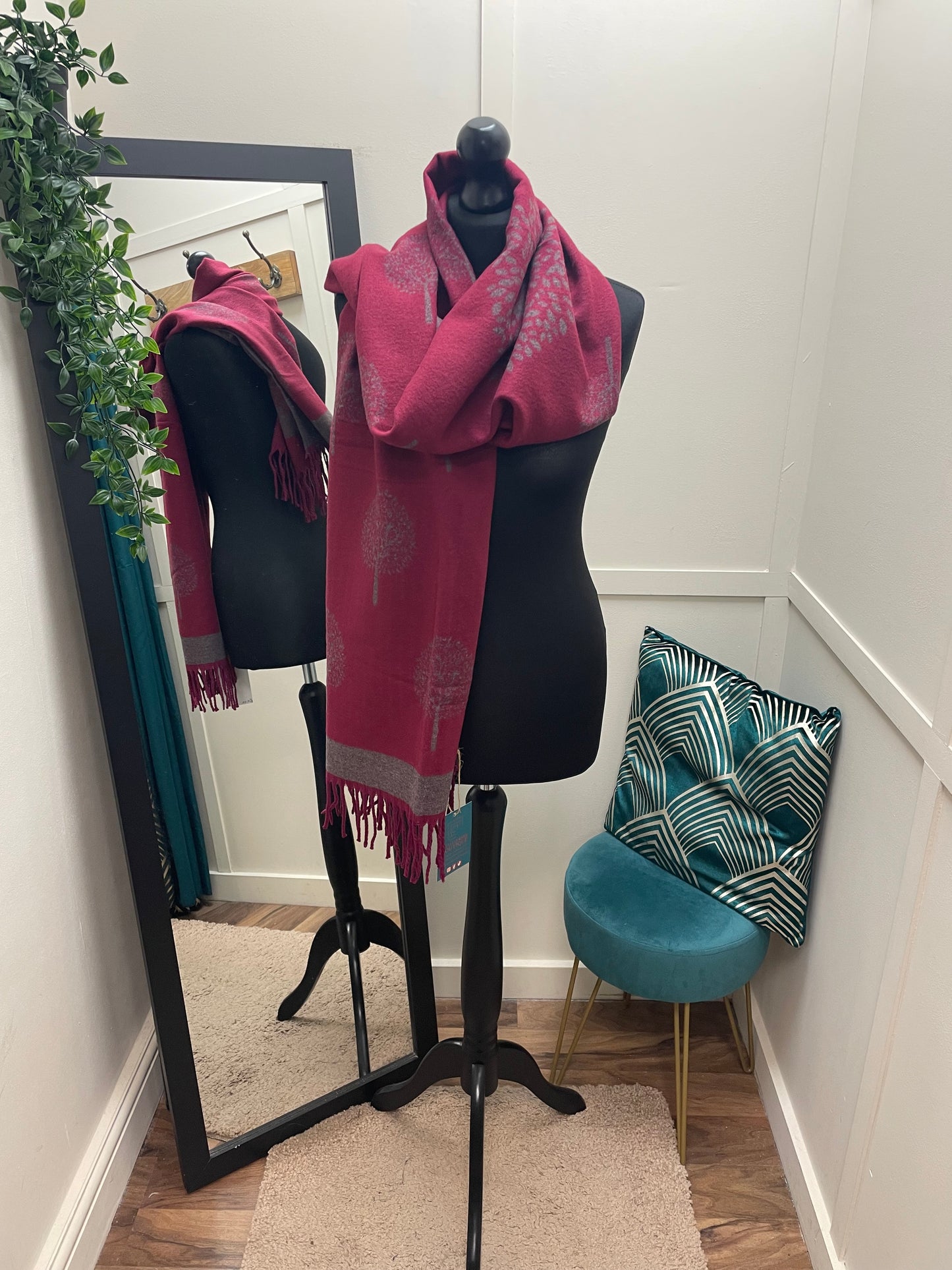 Soft Tassel Tree Print Scarves