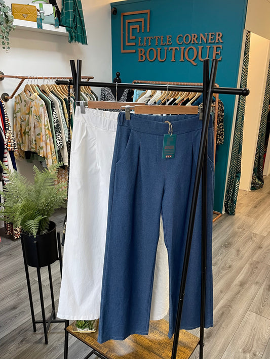 Straight Leg Pleat Trousers